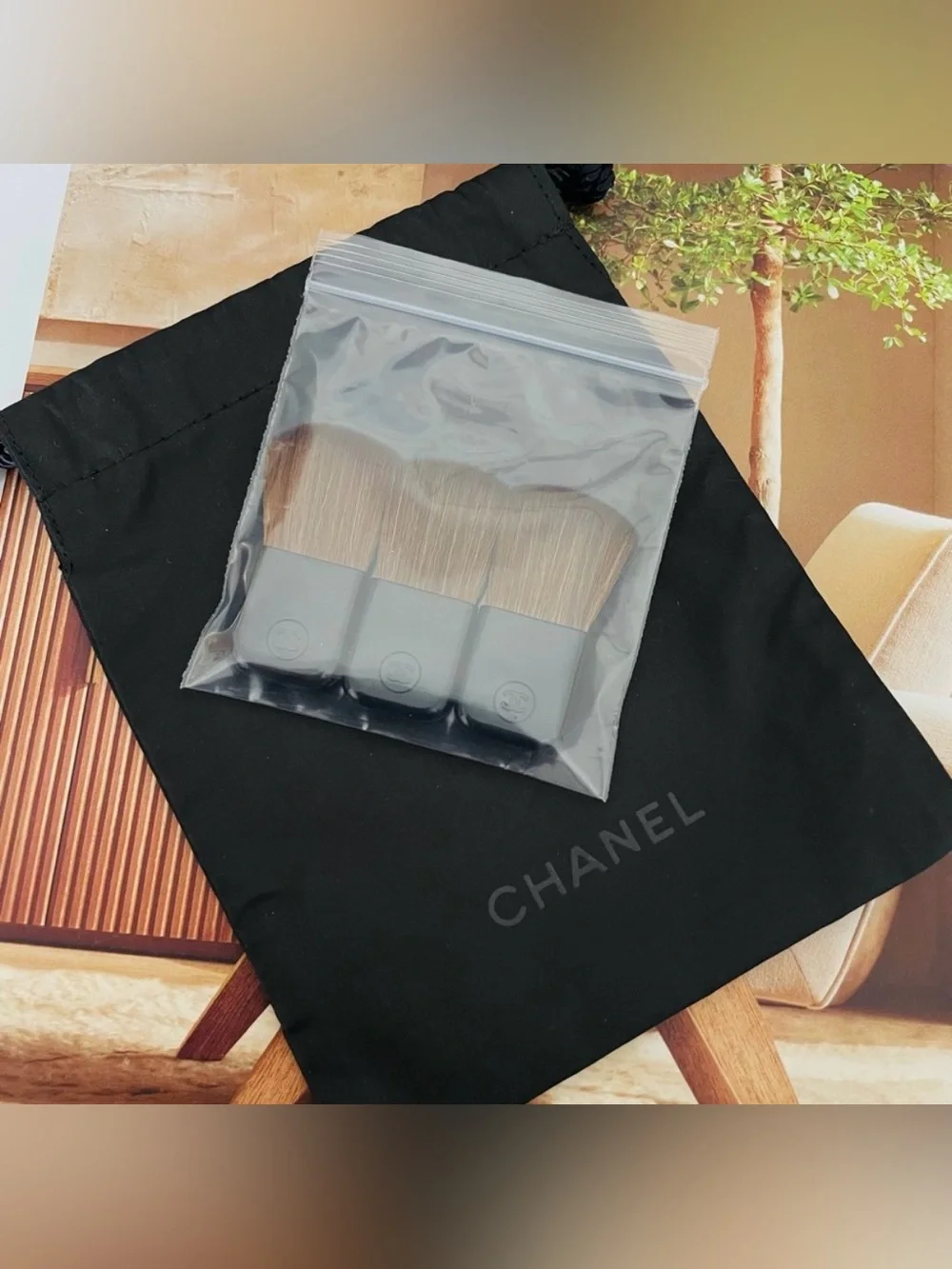 Chanel 3 Mini Brush Bundle +Pouch